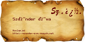 Szünder Éva névjegykártya